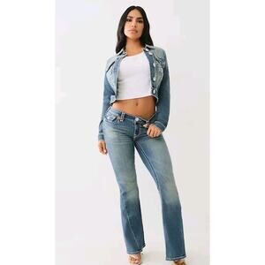 Vintage True Religion Joey Flare Jeans 26 USA Made Y2K